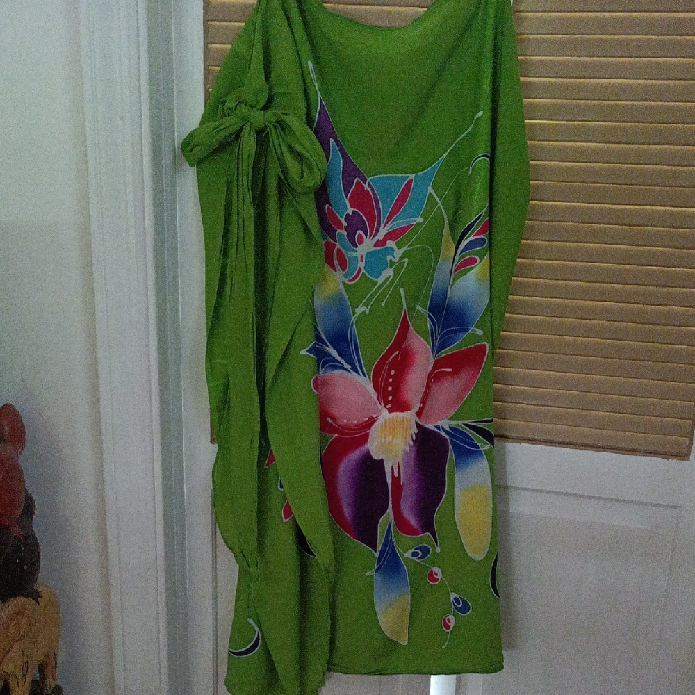 Floral Green Sarong Cover-Up